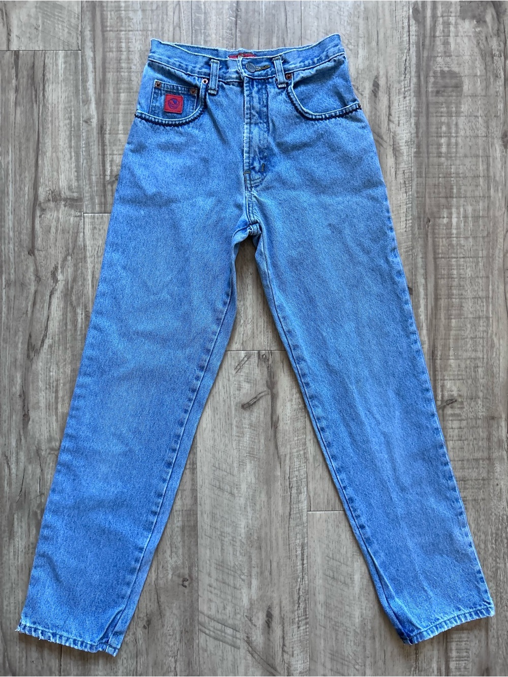 Vintage 90’s Request First fit Issue Light Blue Denim tapered Jeans retro - Picture 2 of 10
